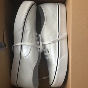 White Vans with black stripe